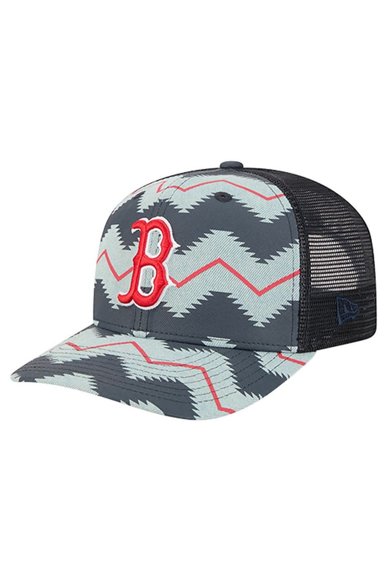 Men's New Era Denim/Navy Boston Red Sox Aztec Denim 9SEVENTY Adjustable Hat, Main, color, Denim