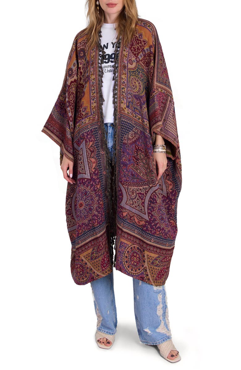 SAACHI Tapestry Cotton & Wool Blend Longline Duster, Main, color,
