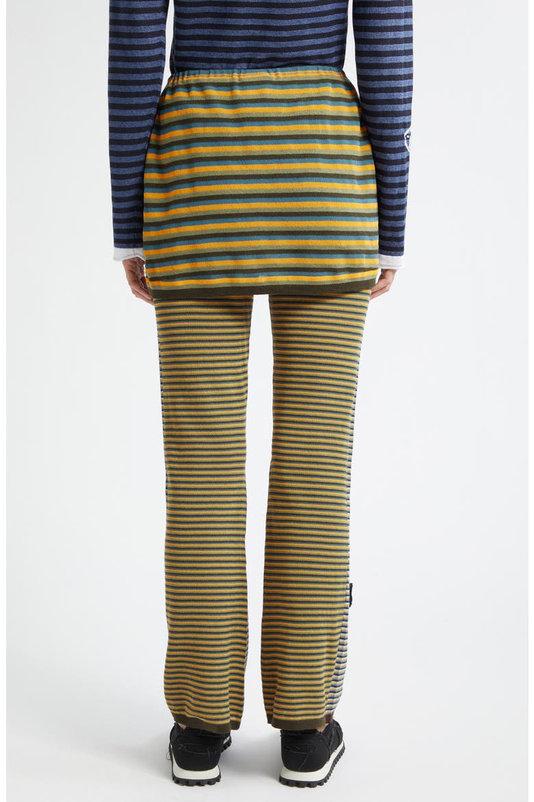Romy Stripe & Flower Lace-Up Cotton Blend Skirted Pants, Alternate, color, BLUE MULTI