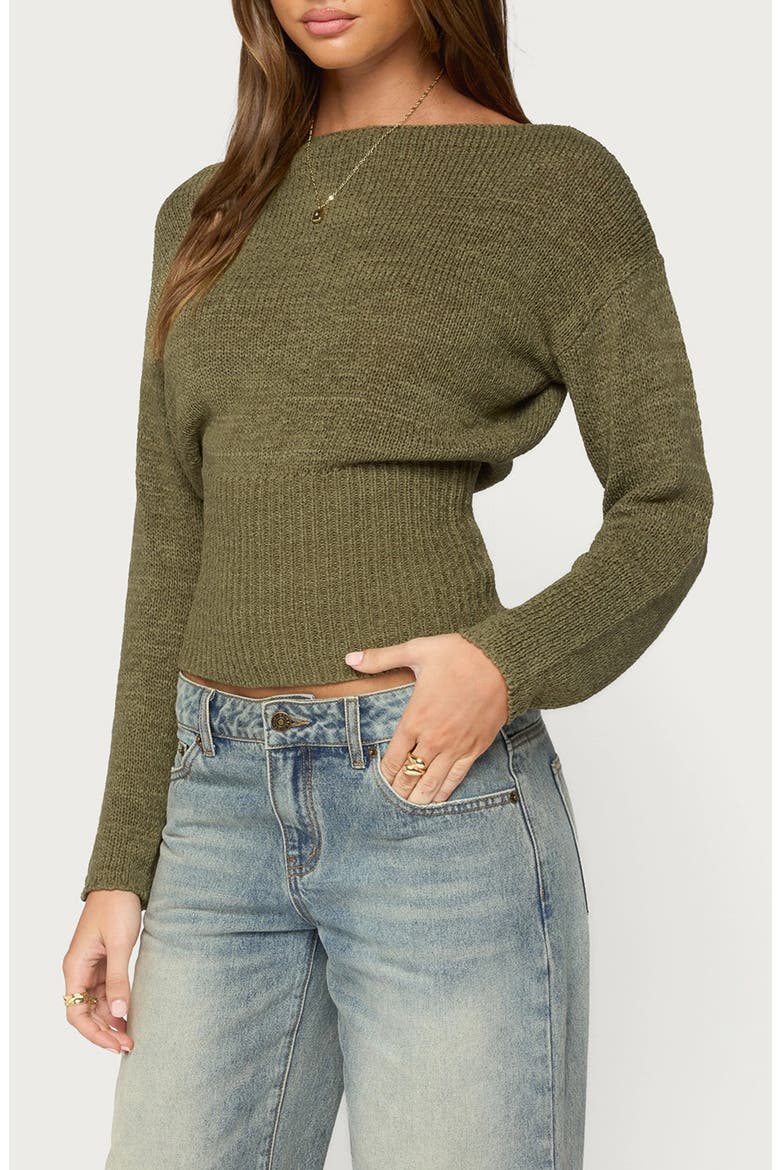 Tezi Boat Neck Light Knit Top, Alternate, color, OLIVE