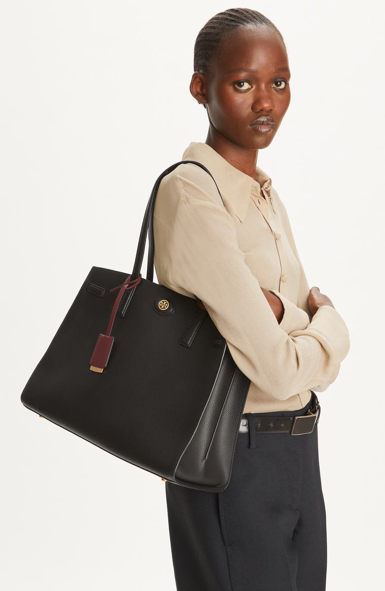 Tory Burch Robinson Leather Satchel, Alternate, color,