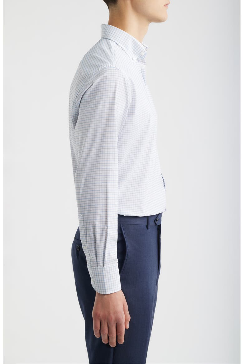 Rommel Check Performance Twill Button-Down Shirt, Alternate, color, COTTAGE BLUE