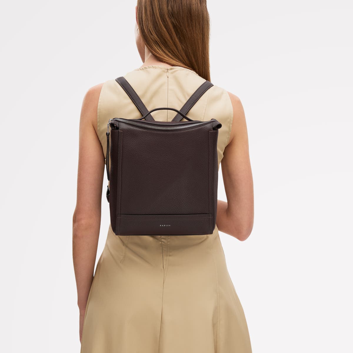 Radley Oak Street Small Ziptop Backpack, Alternate, color, Dark Oak