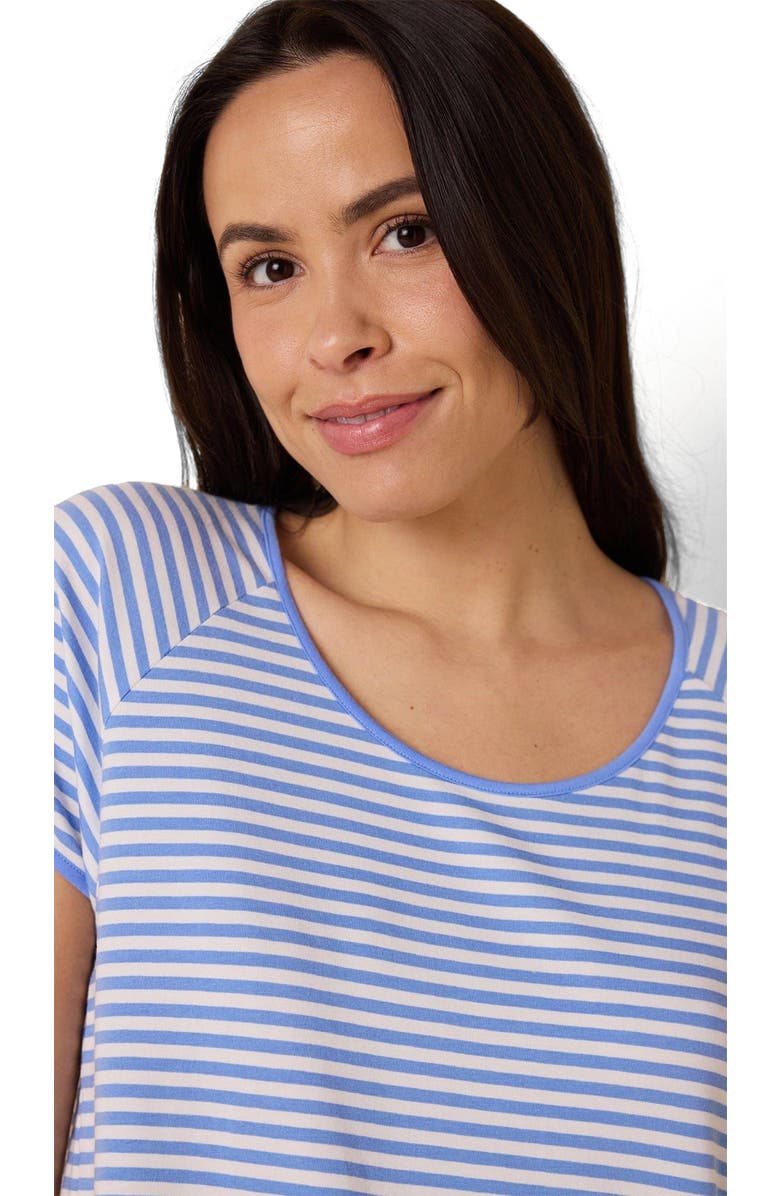 The Cat's Pajamas Pima Knit Short Sleeved Simple Set, Alternate, color, Essential Stripe Provence