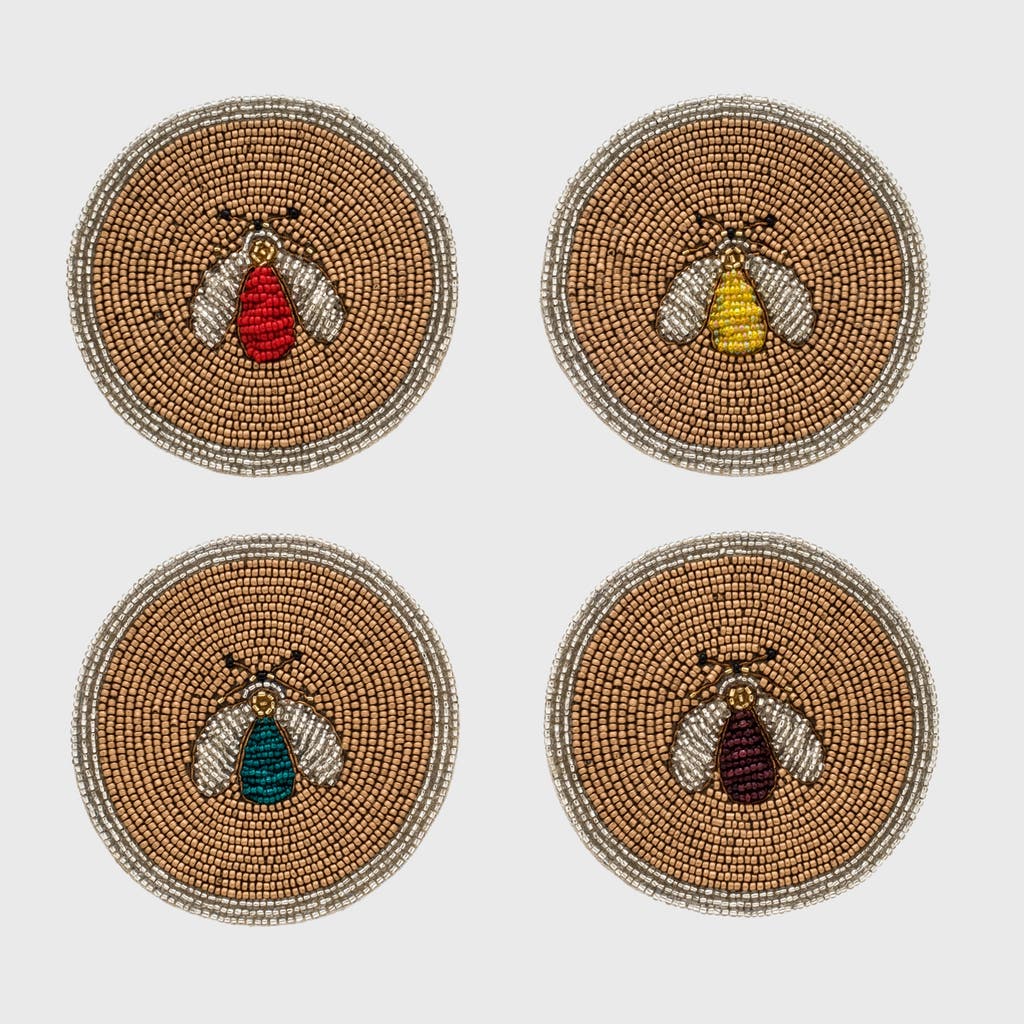 Joanna Buchanan Sparkle Bee Coasters 4-piece Set In Multi
