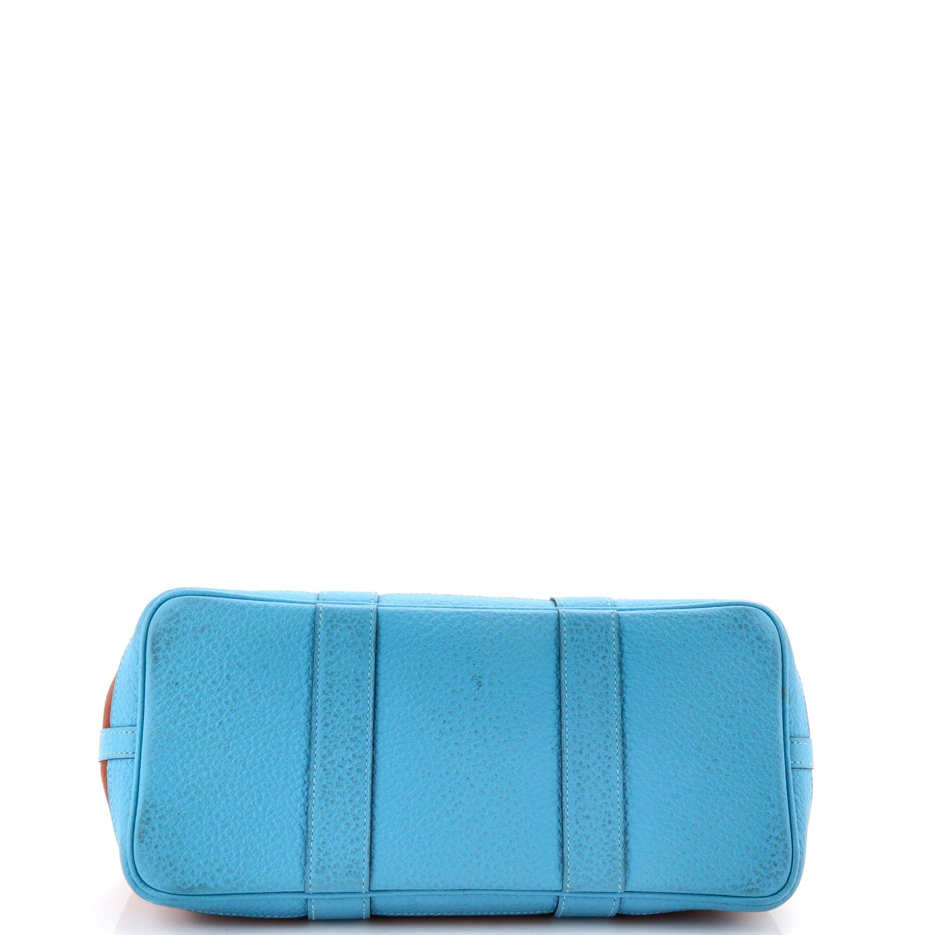 Pre-Owned Hermes Garden Party Tote Toile and Leather 30, Alternate, color, Bleu Du Nord