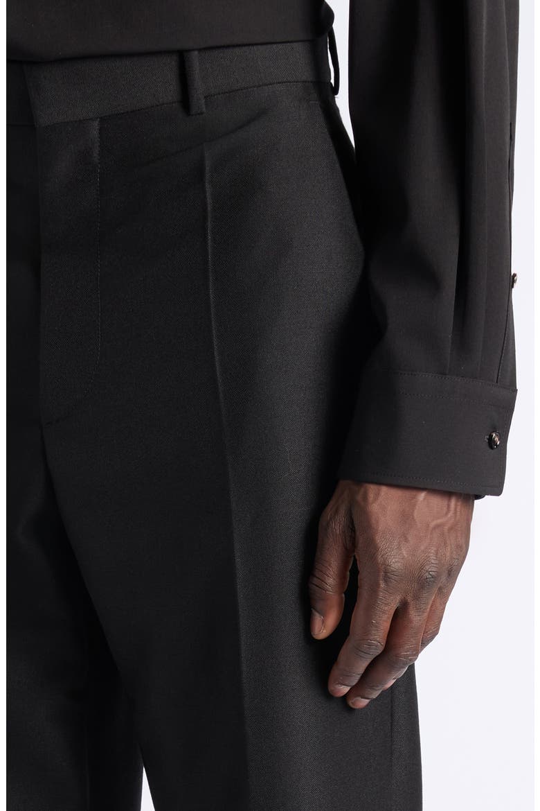 Black Mohair & Wool Crop Straight Leg Trousers, Alternate, color, 1010 DOUBLE BLACK