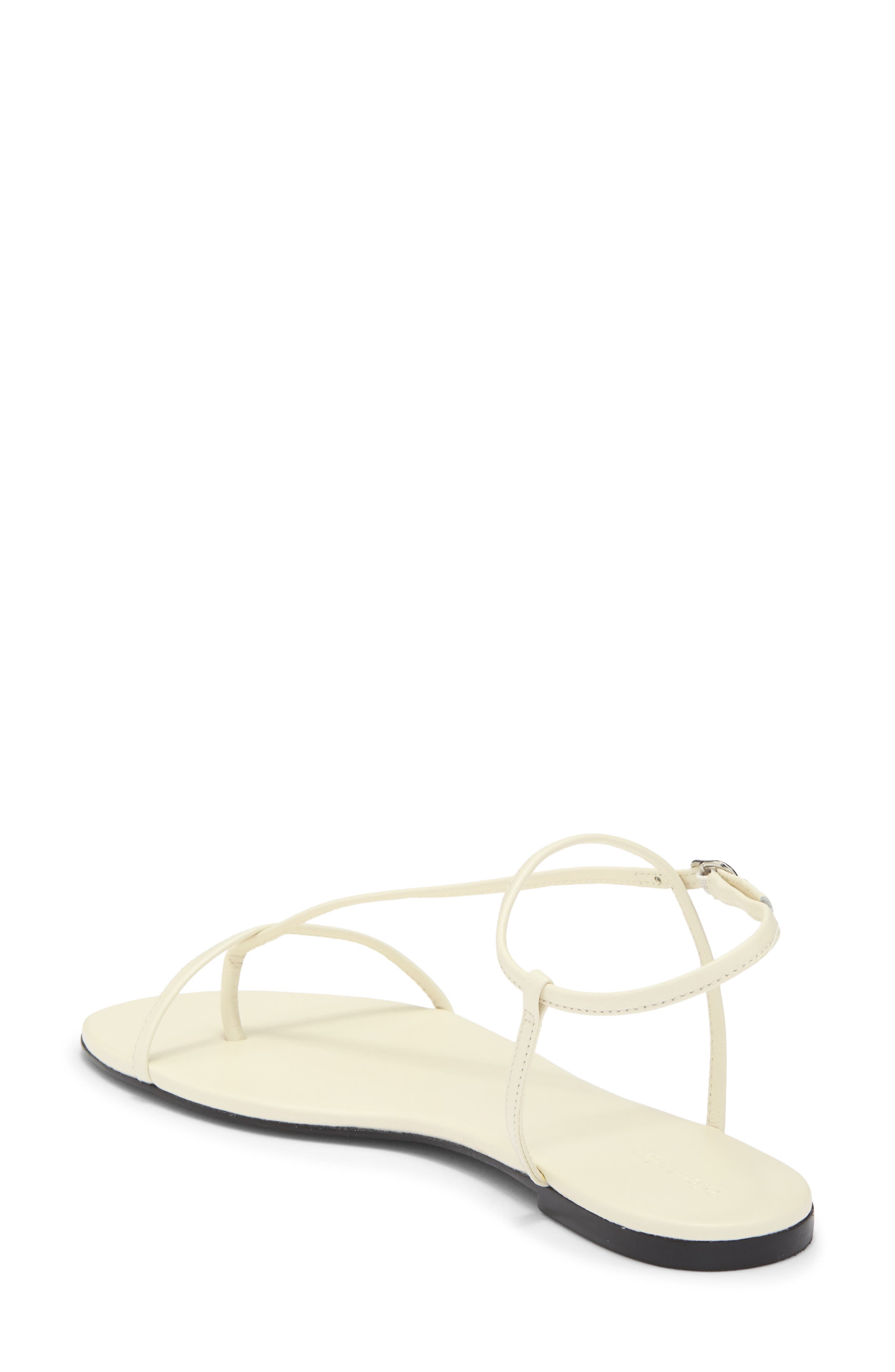 Pina Flat Sandal, Alternate, color, WHITE LEATHER
