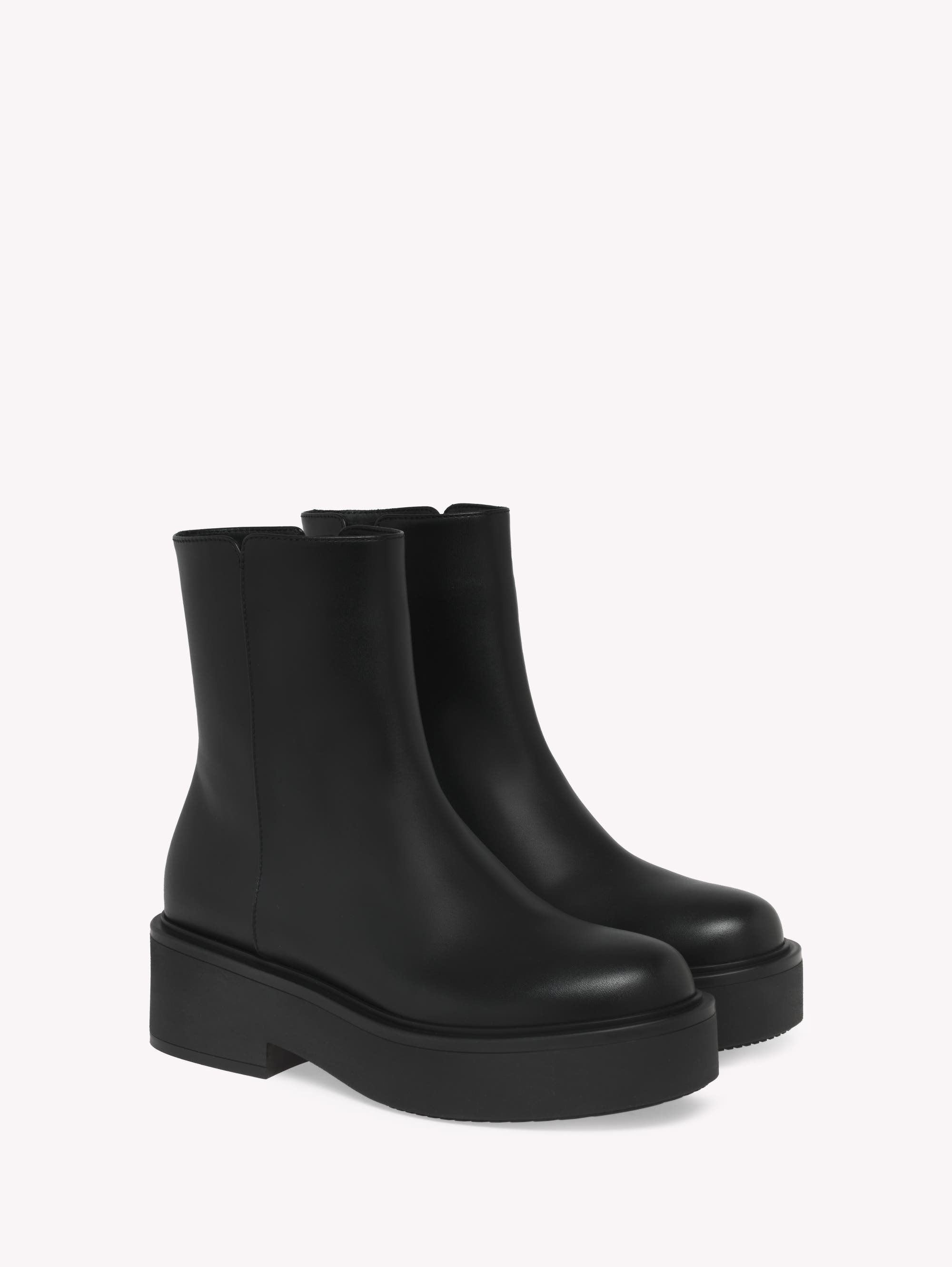 Gianvito Rossi Hiro Bootie Biker, Alternate, color, Black Calf Leather