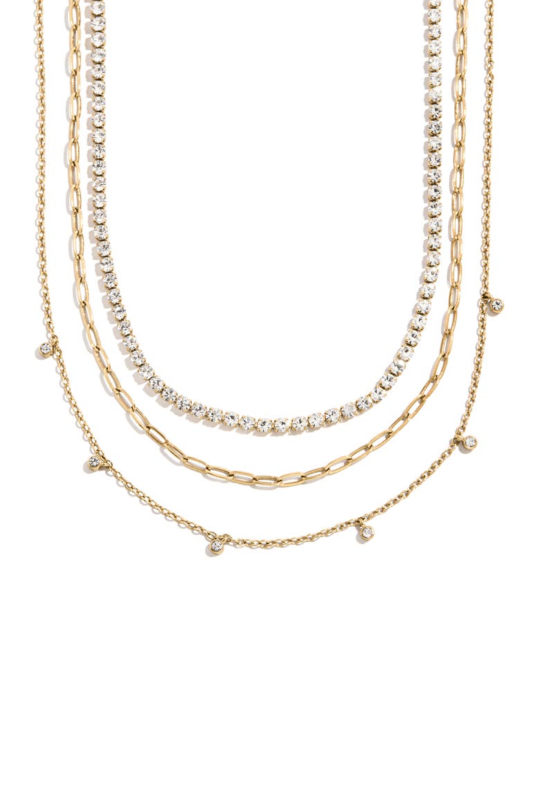 Tate Set of 3 Waterproof Necklaces, Main, color, GOLDTONE PLATE/ CUBIC ZIRCONIA