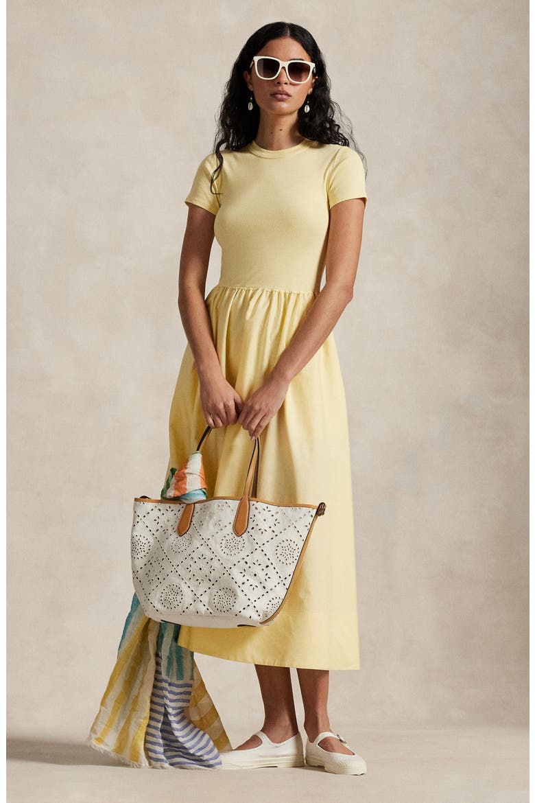 ralph lauren cotton short sleeve dress Polo Ralph Lauren Cotton Shaped Mini Dress