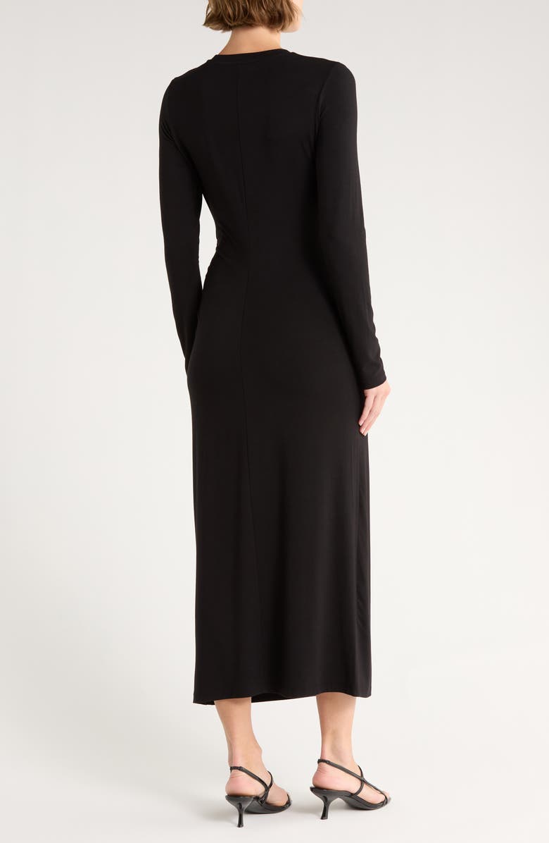 Vince Long Sleeve Ruched Dress, Alternate, color, Black