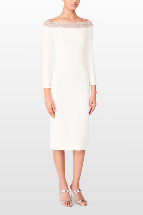 Jenny Packham Calypso Off-the-shoulder Midi Dress In White