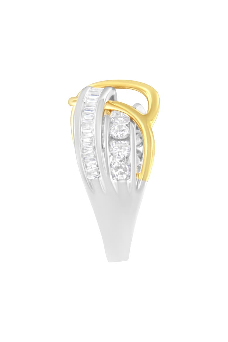 10K White and Yellow Gold 1 1/10 cttw Diamond Bypass Band Ring, Alternate, color, Yellow Gold