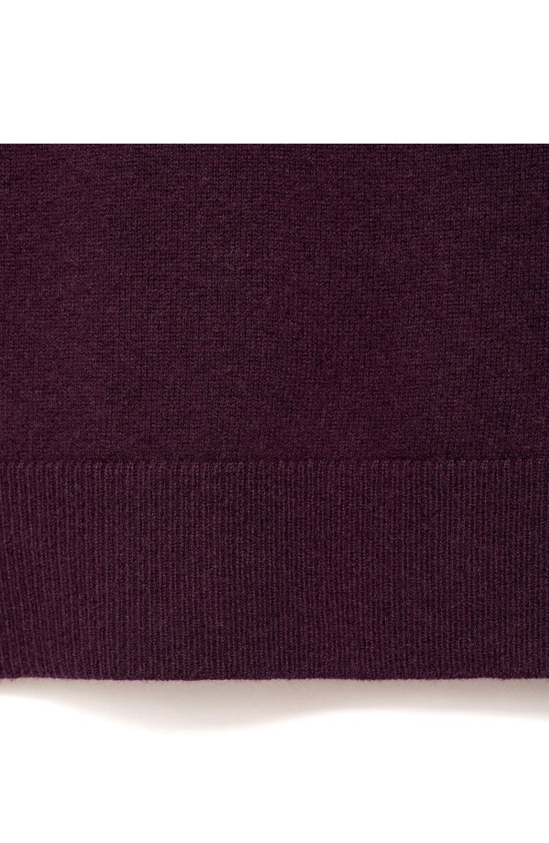 MANGO Selection Mock Neck Short Sleeve Wool & Cashmere Sweater, Alternate, color, Wine