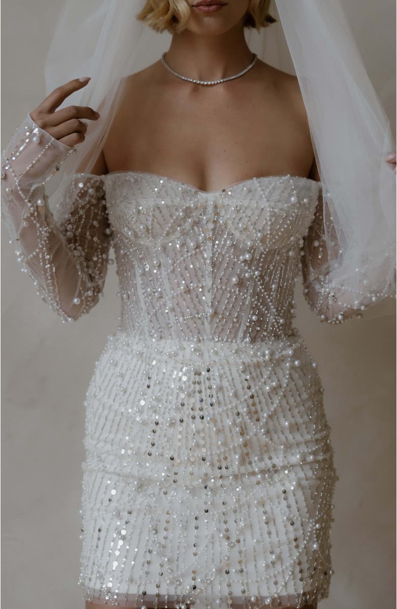 Untamed Petals Amalfi Mini Dress, Main, color, Ivory