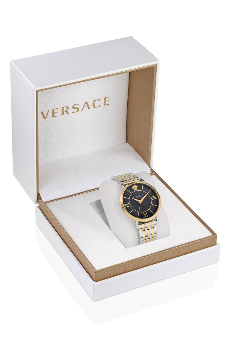 Versace V-Eternal Stainless Steel Strap Watch, 42mm, Main, color, Two Tone/Black
