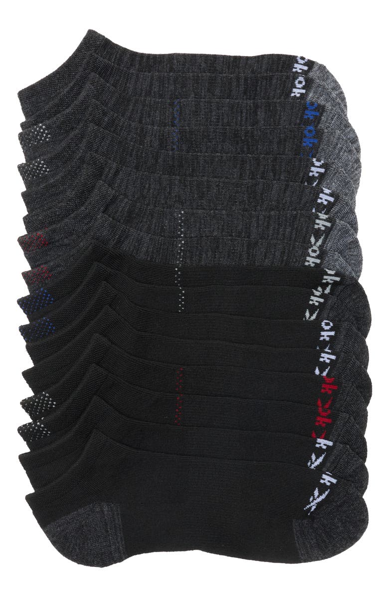Reebok 8-Pack Assorted Performance Low Cut Socks, Main, color, Black