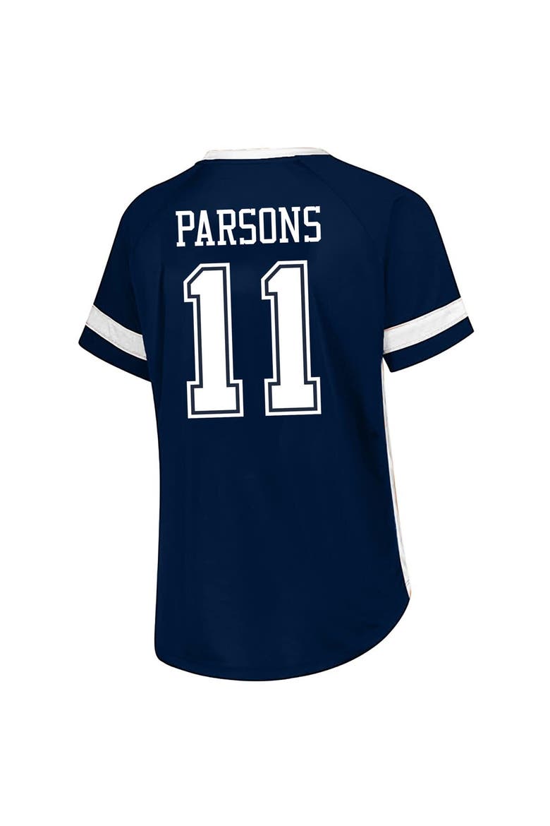 Women's Fanatics Micah Parsons Navy Dallas Cowboys Plus Size Name & Number Lace-Up T-Shirt, Alternate, color, Navy