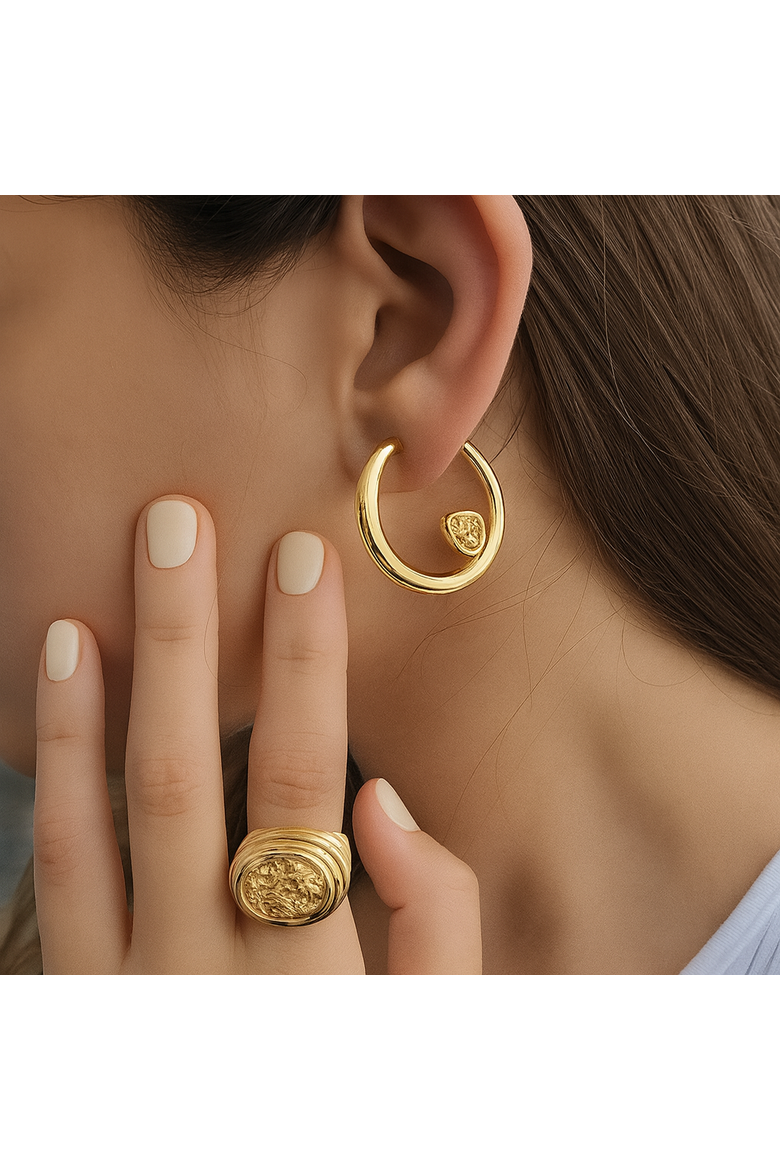 Knot Hoop Earrings, Alternate, color, Gold