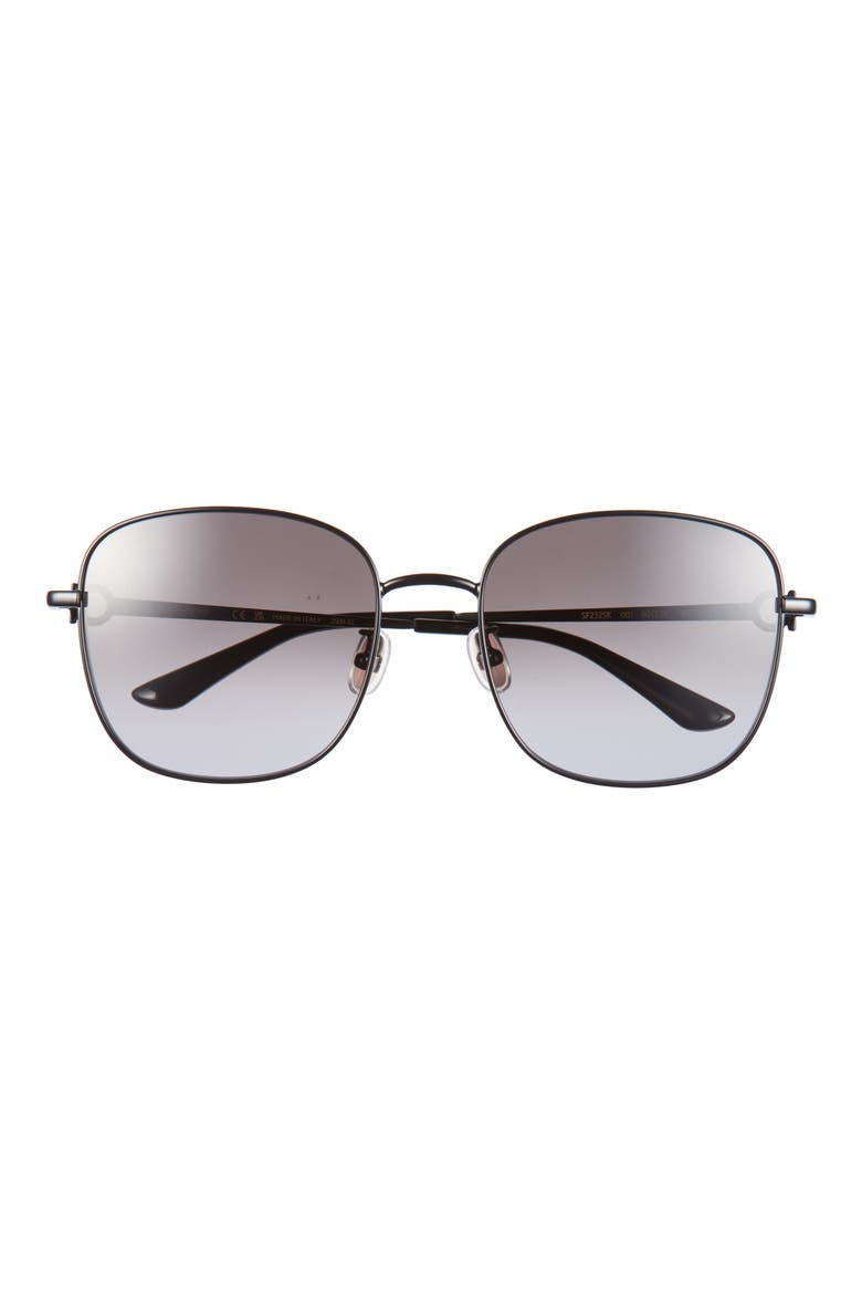 Salvatore Ferragamo 60mm Square Sunglasses, Main, color, BLACK