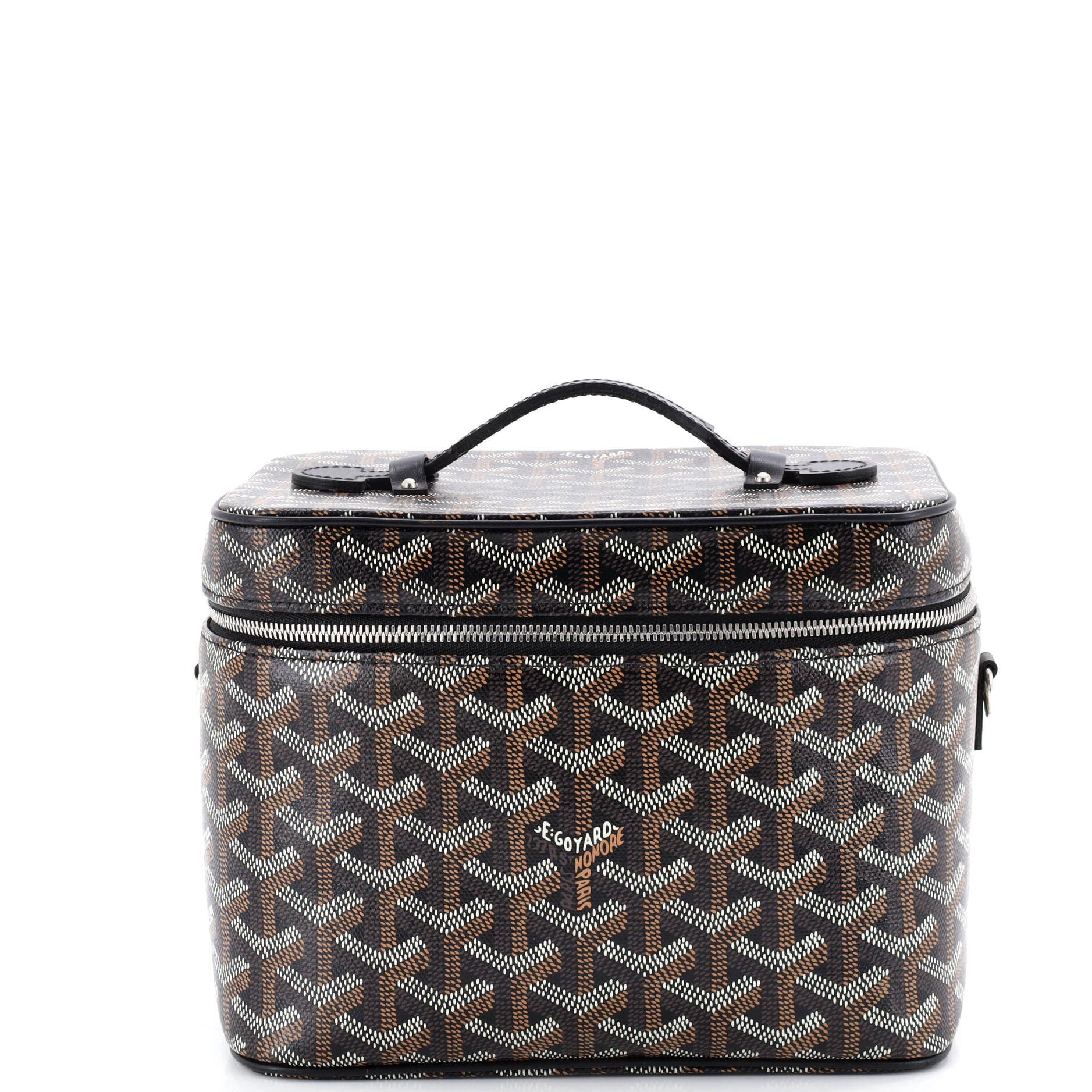 Pre-Owned Goyard Muse Vanity Case Coated Canvas, Main, color, Black