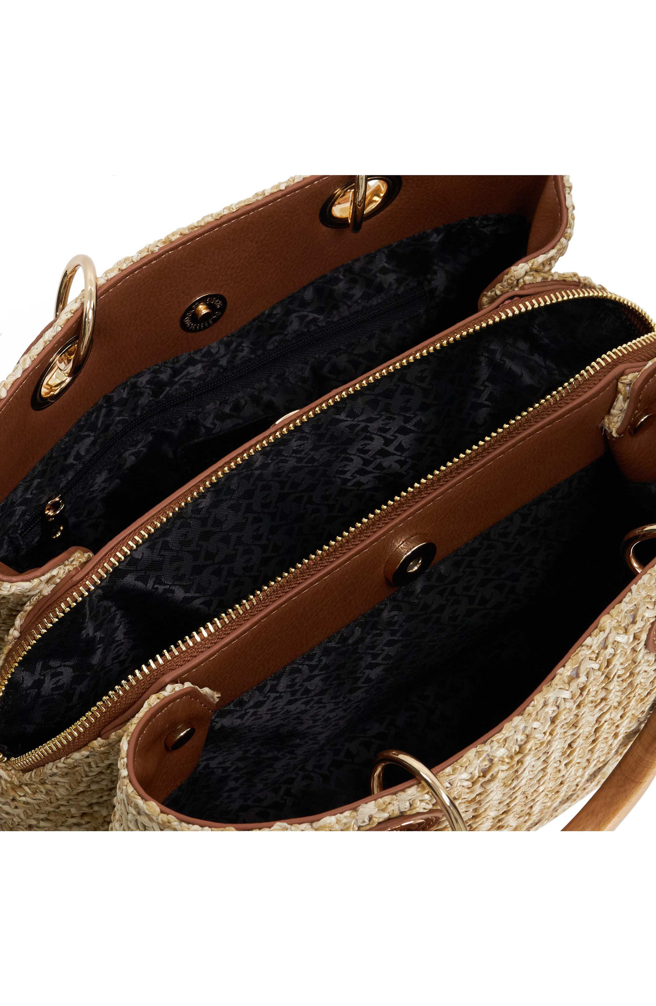 Dune London Demmy Woven Top Handle Bag, Alternate, color, Natural