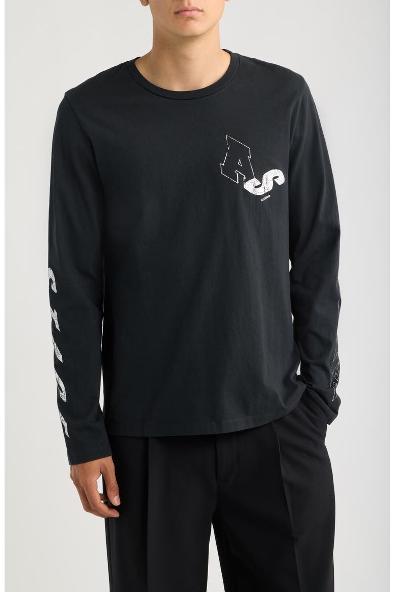 Upstaged Long Sleeve Organic Cotton T-Shirt, Main, color, WASHED BLACK