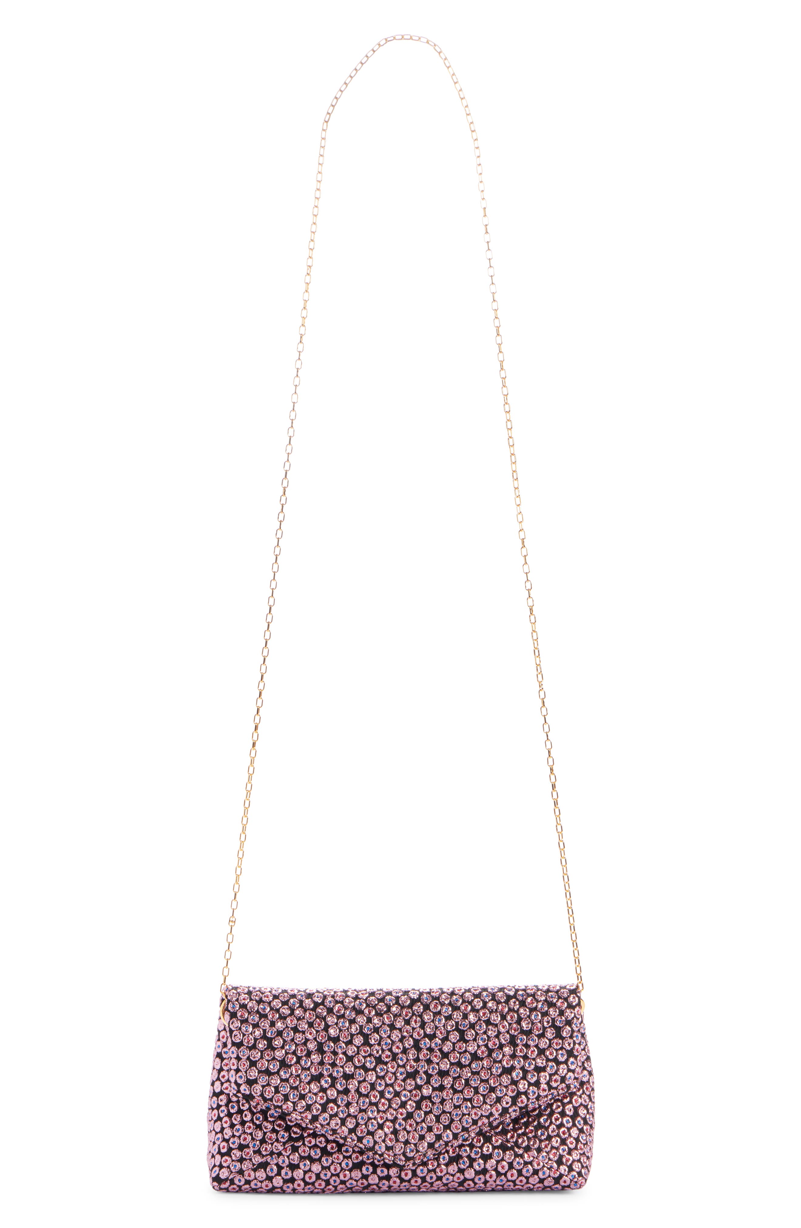 Dries Van Noten Dot Embroidered Leather Clutch, Alternate, color, 