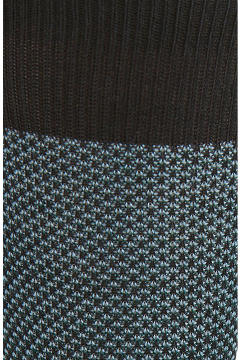 Bird's Eye Merino Wool Blend Dress Socks, Alternate, color, BLACK