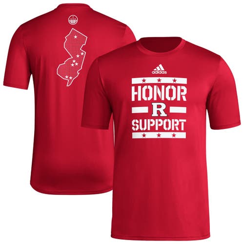 Adidas Originals Adidas Scarlet Rutgers Scarlet Knights Honor & Support Pre-game T-shirt