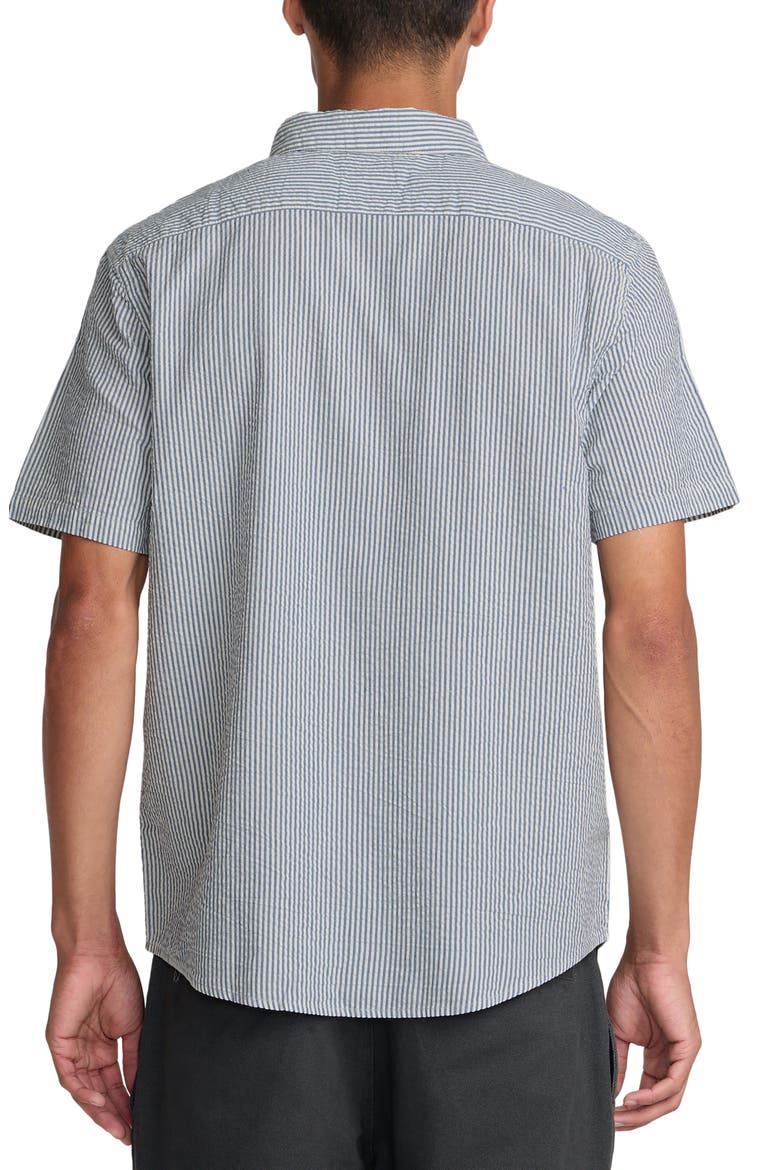 That'll Do Seersucker Short Sleeve Button-Up Shirt, Alternate, color, VINTAGE NAVY