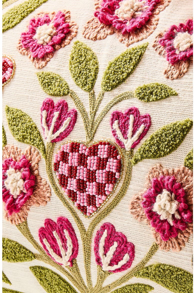 Check Hearts Lumbar Pillow, Alternate, color, PINK