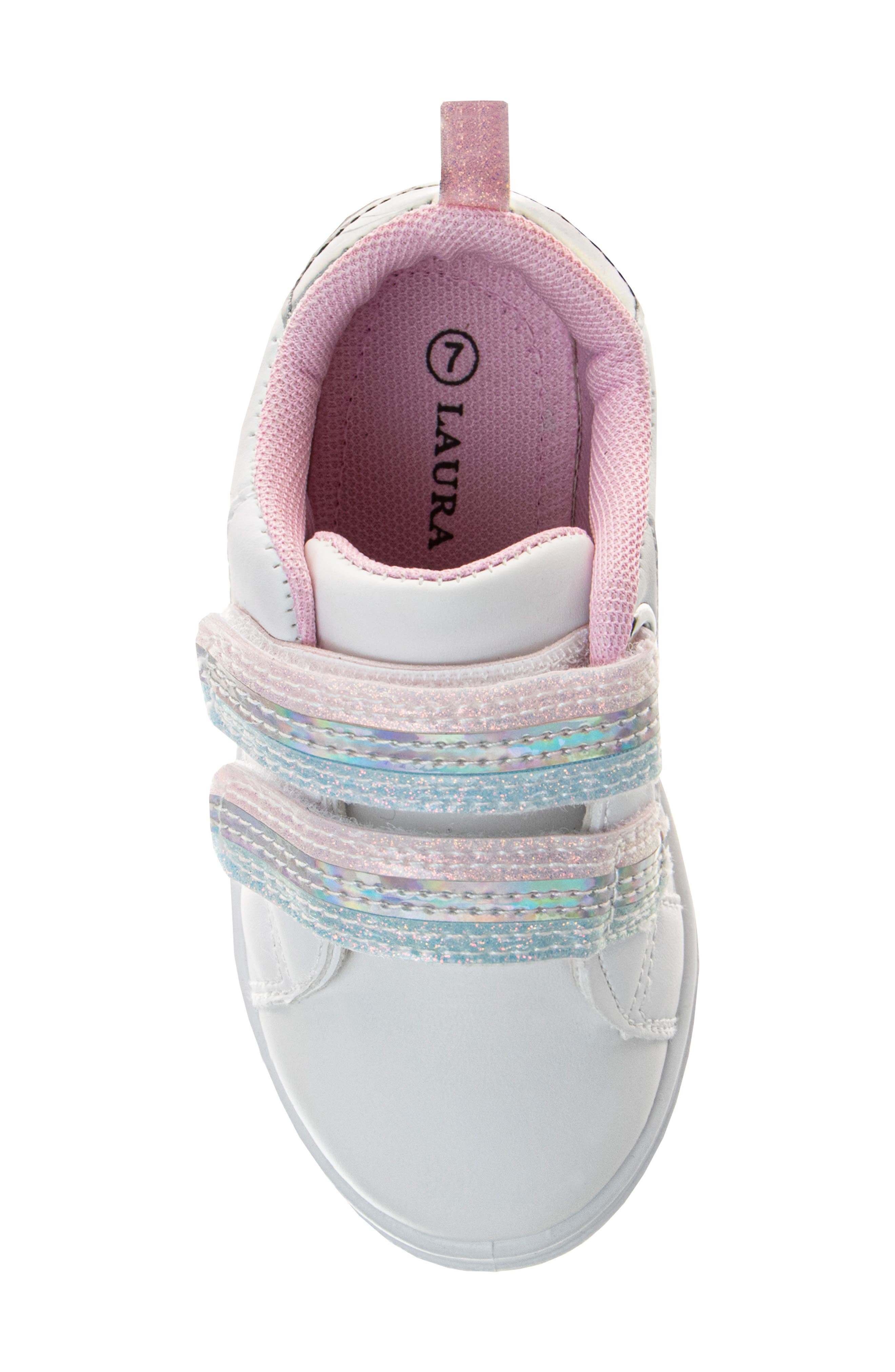 Kids' Glitter Sneaker, Alternate, color, WHITE