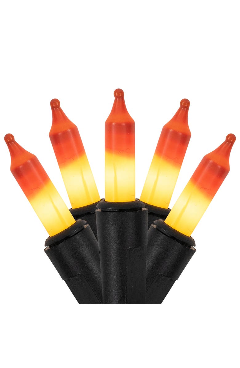 Northlight Candy Corn Mini Halloween Light Set - 9.5' Black Wire - 50ct, Main, color, Yellow