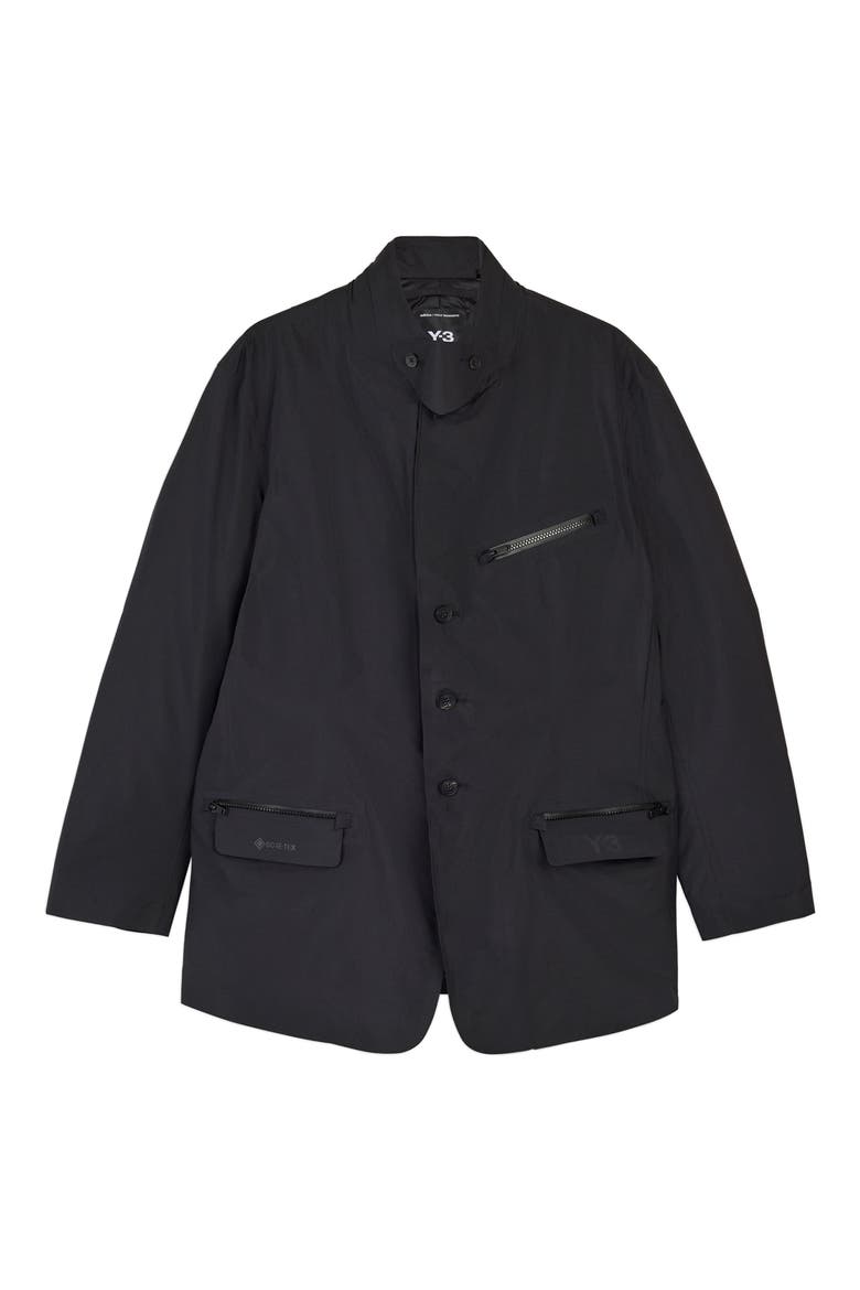 Gore-Tex® Waterproof Padded Recycled Nylon Blazer, Main, color, BLACK