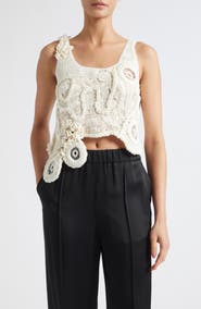 HEIRLOME India Freeform Silk & Cotton Lace Tank