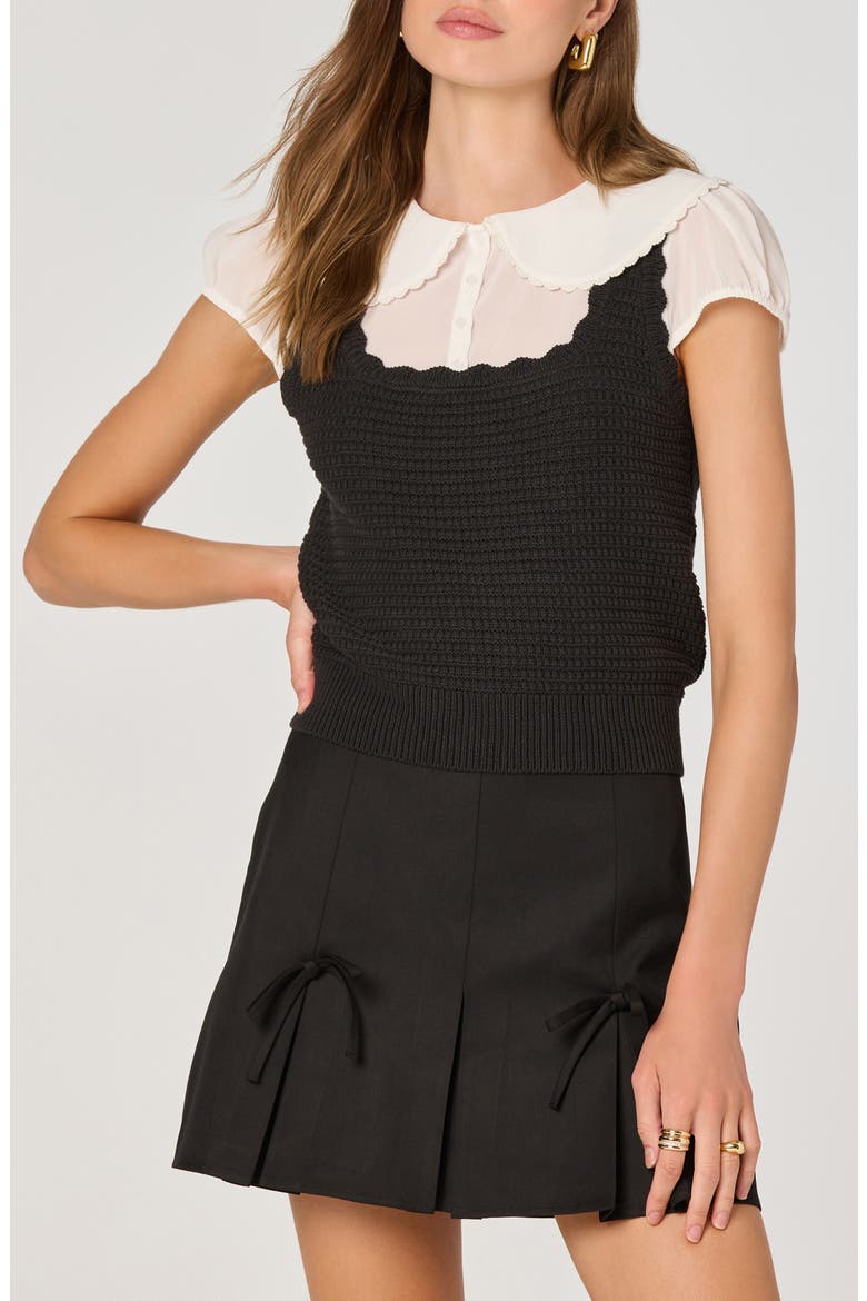 Mixed Media Sweater, Alternate, color, BLACK
