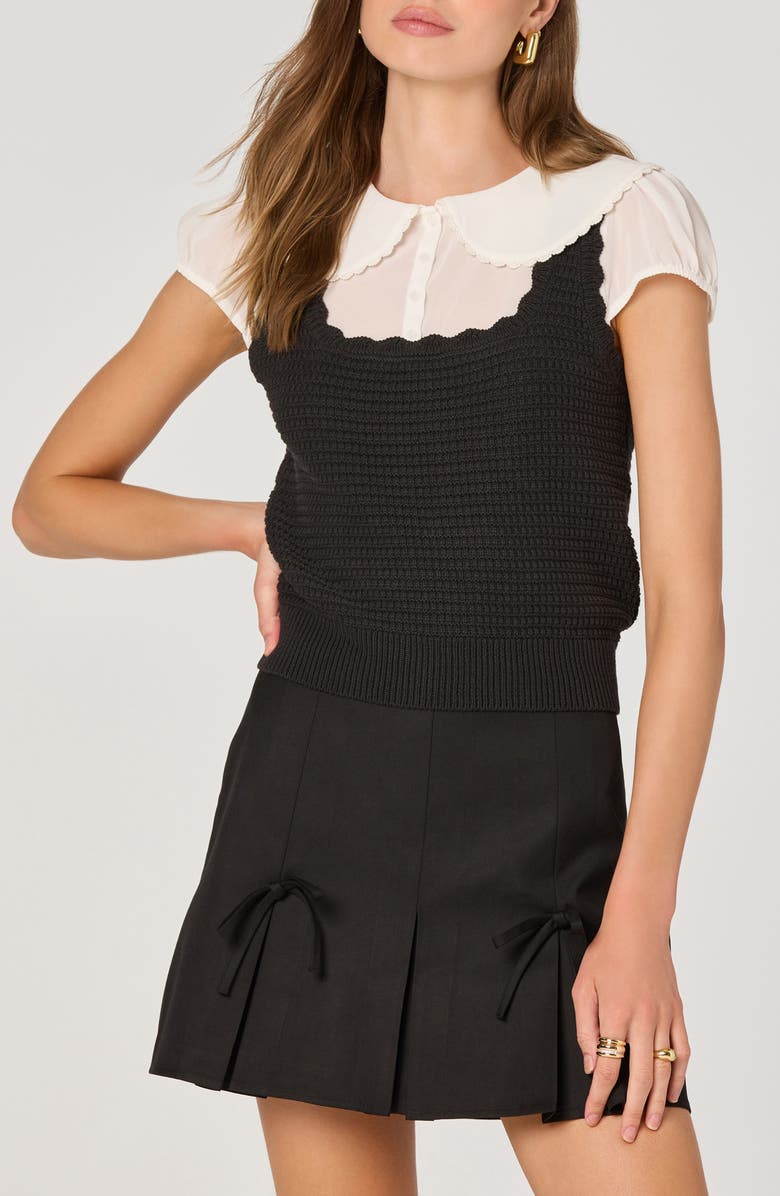 ASTR the Label Mixed Media Sweater, Alternate, color, Black