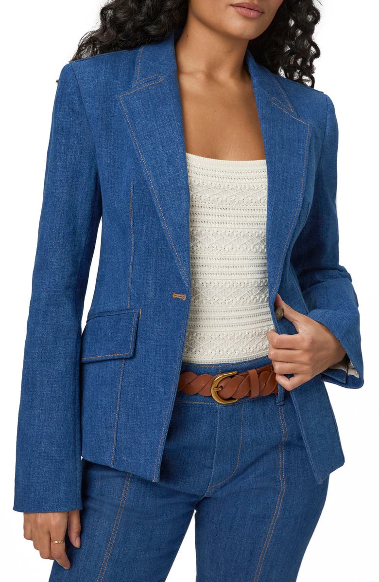 PAIGE Candace Stretch Denim Blazer, Alternate, color, Whitney