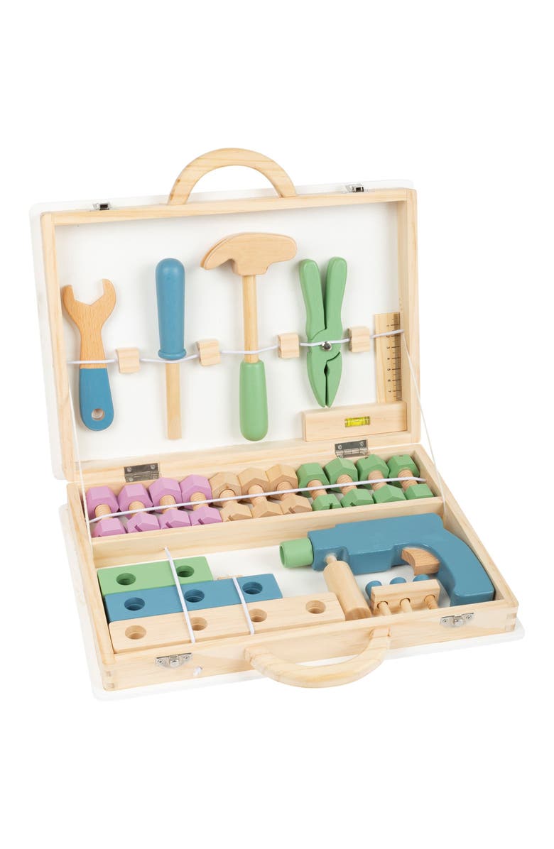 Legler USA Small Foot Wooden Toys Premium Nordic Toolbox Playset, Main, color, Multicolored