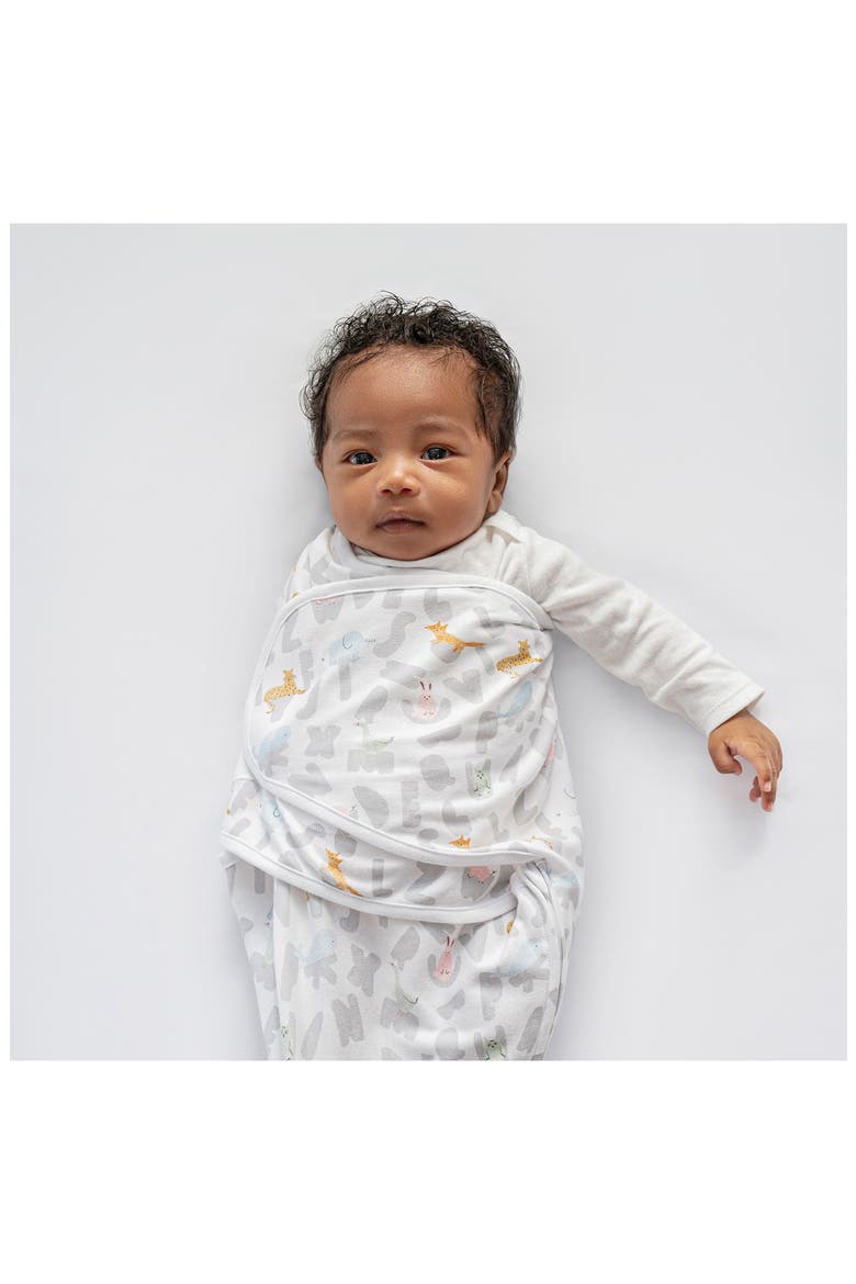 Aden & Anais Essentials Wrap Swaddle - Set of 3, Alternate, color, ALPHABET ANIMALS GREY