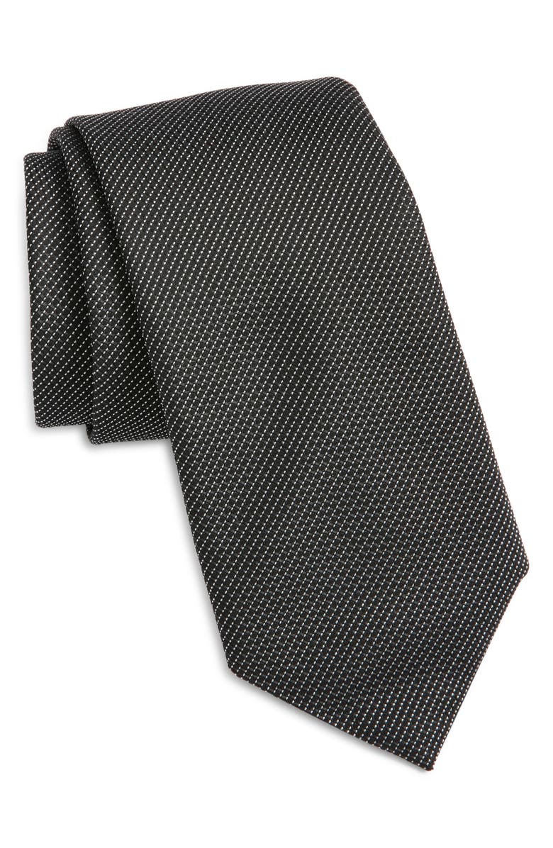 BOSS Diagonal Stripe Jacquard Silk Blend Tie, Main, color,