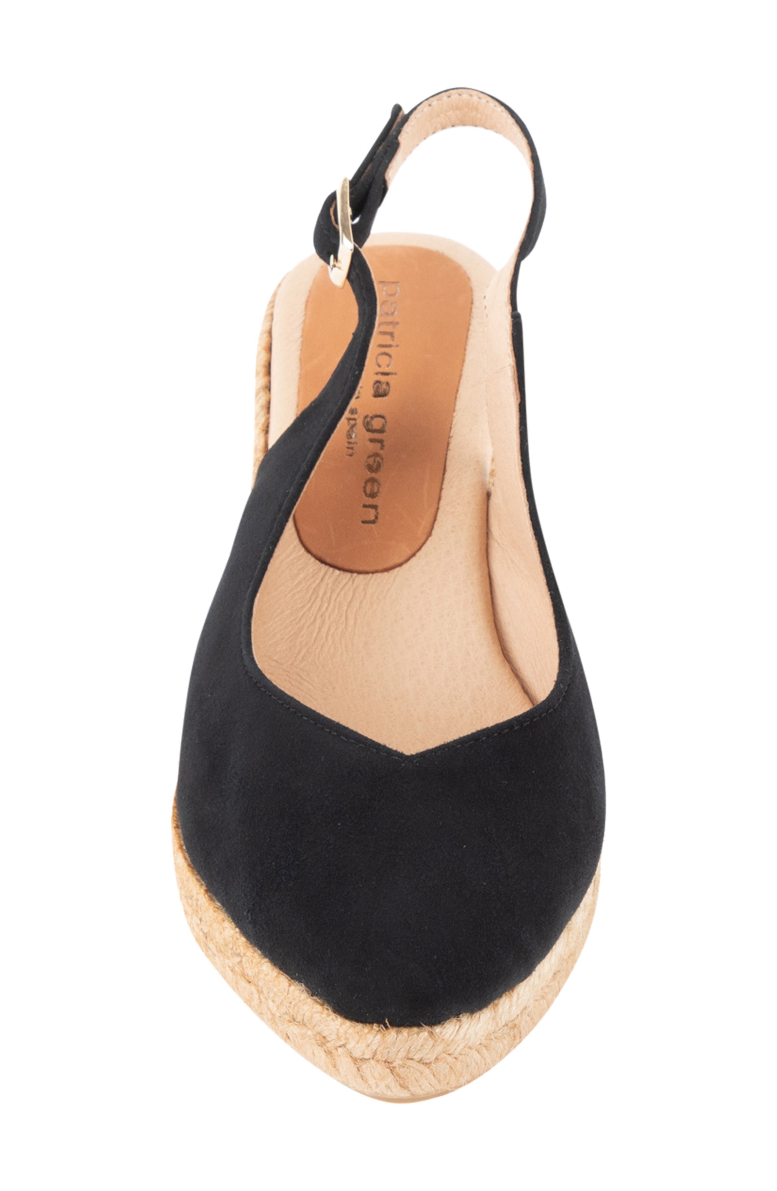 patricia green Poppy Slingback Espadrille Wedge, Alternate, color, Black