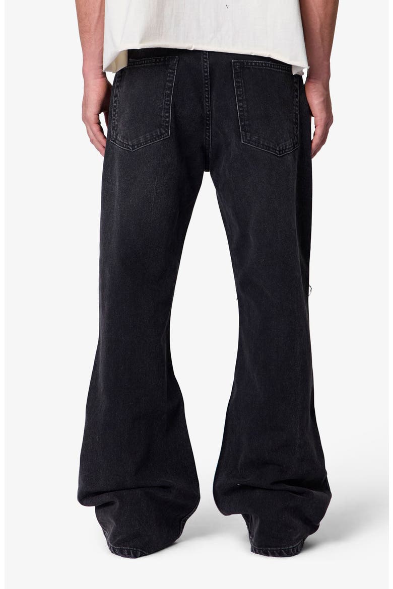 Distressed Kick Flare Jeans, Alternate, color, WASHED BLACK