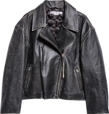 Acne Studios Lilket Distressed Leather Moto Jacket | Nordstrom Acne Studios Lilket Distressed Leather Moto Jacket | Nordstrom