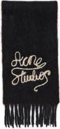 Acne Studios Winter Vally Logo Embroidered Alpaca Blend Fringe Scarf