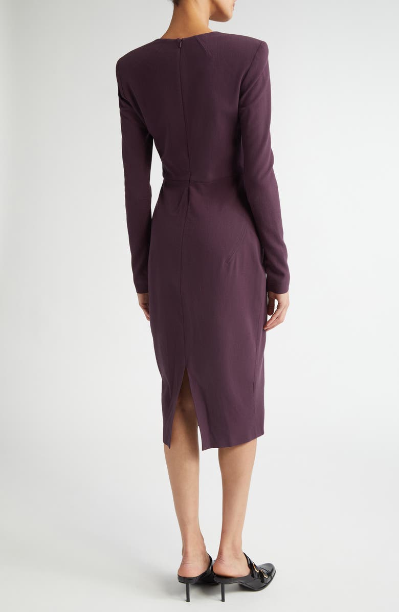 Victoria Beckham Long Sleeve Wool Blend T-Shirt Dress, Alternate, color, 
