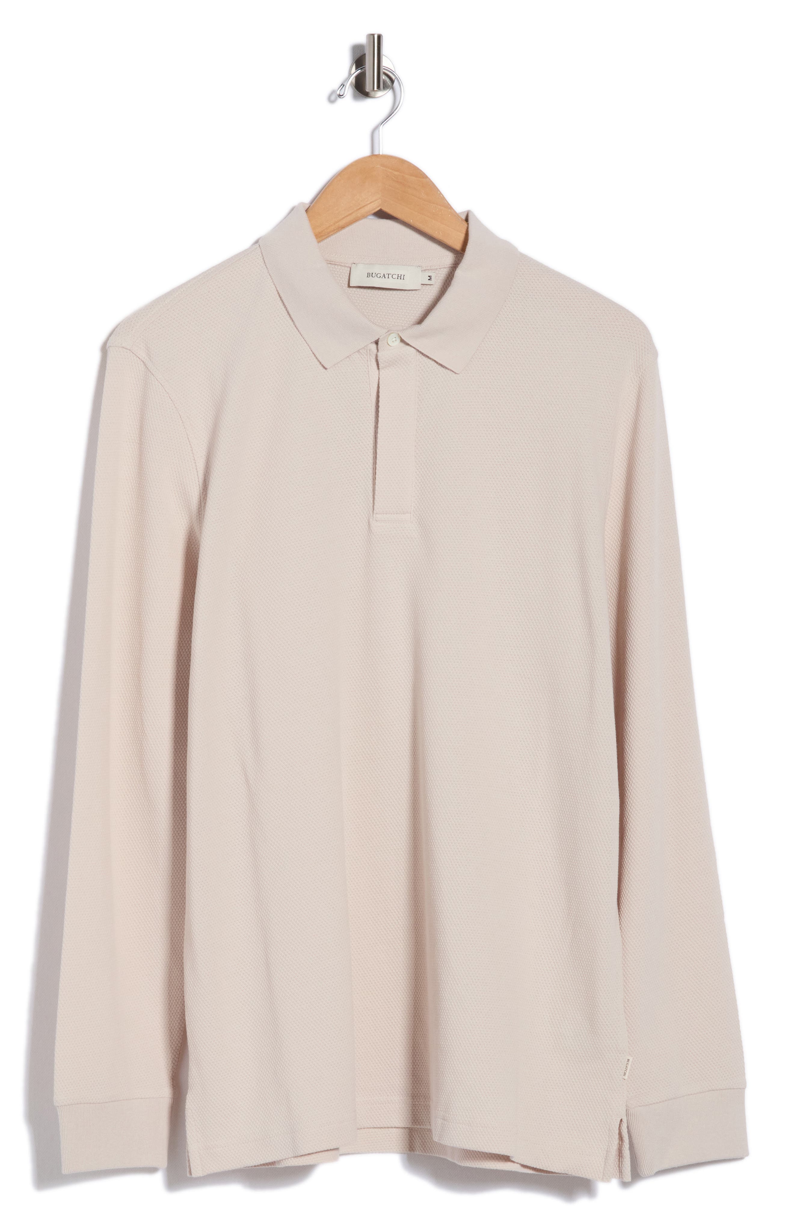 Honeycomb Knit Long Sleeve Polo