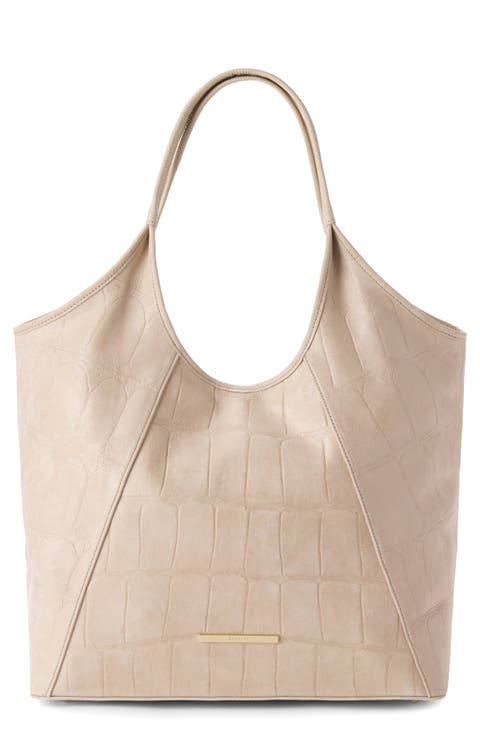 Iona Croc Embossed Leather Tote